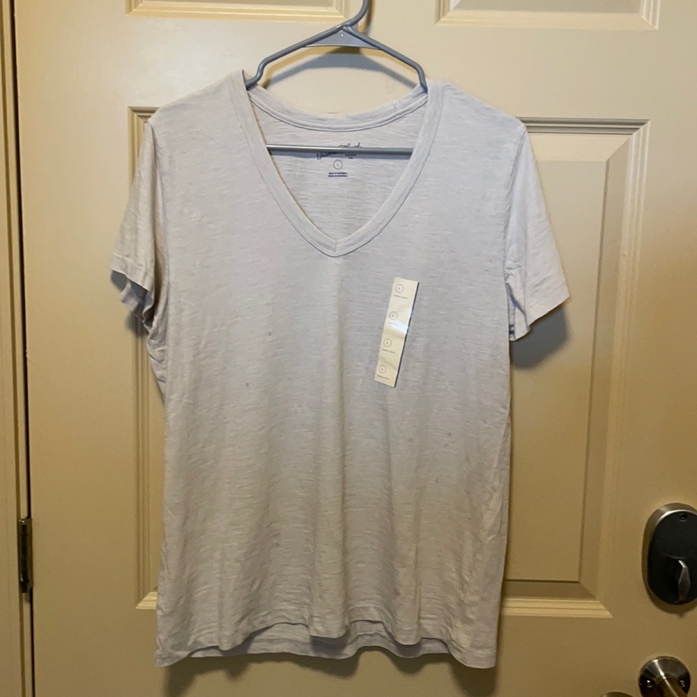 Beige Short Sleeve Top